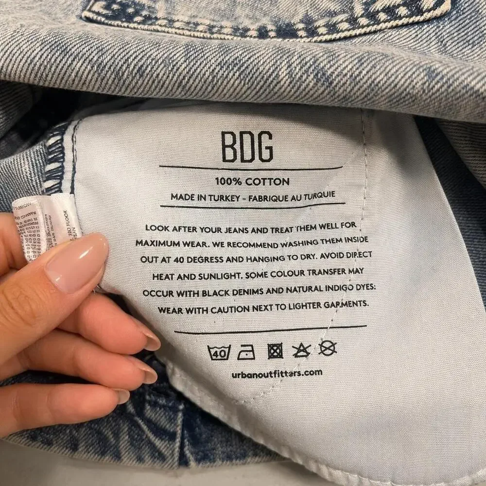 BDG Urban Outfitters Acid Wash Denim Mini Skirt High Rise XS